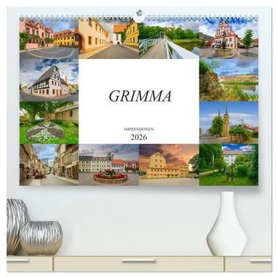 Grimma Impressionen (hochwertiger Premium Wandkalender 2026 DIN A2 quer), Kunstdruck in Hochglanz