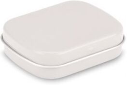 BRISE Scatolina latta bianca con mentine, 25g, 6x4,9x1,7cm Personalizzate o neutre