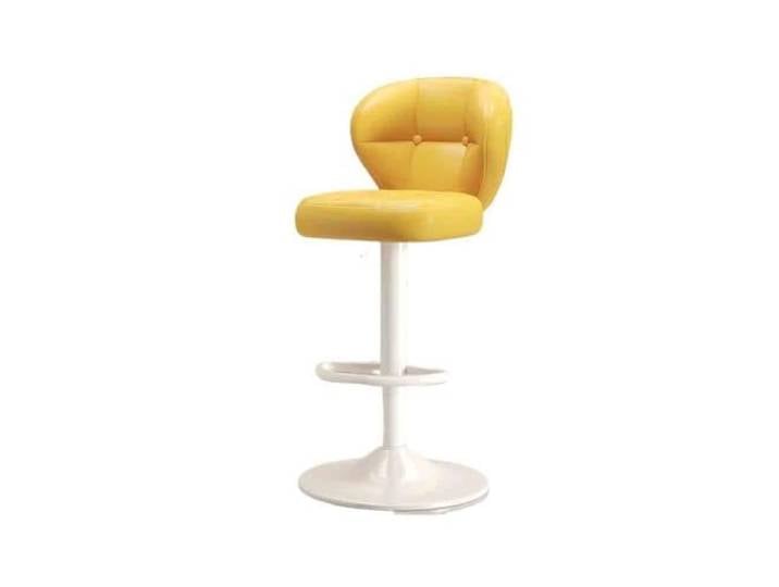 Bvn5kQ3dy Barstühle Anhebbarer, drehbarer Rückenlehnenstuhl, Rezeptions- und Kassiererstuhl(Yellow)