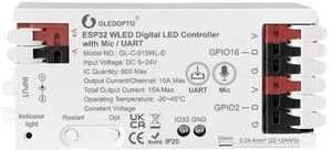 Uplift Essentials WLED ESP32 LED Controller With Mic For Addressable RGB Lighting esp32 Mic Uart White