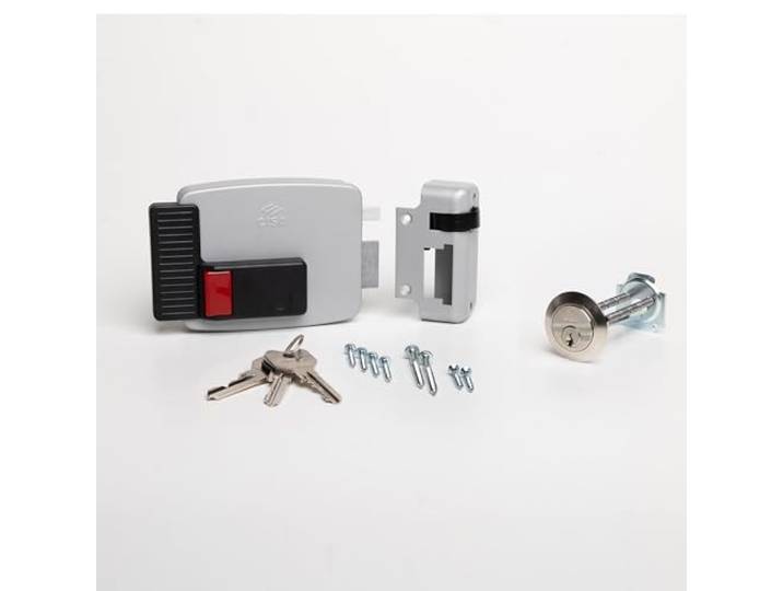 CISA - Elektrisch slot voor bevestiging 111610601N7 - Elektrisch slot CISA van gelakt staal met binnenknop - Elektrisch buitendeurslot ingang 60 verstelbaar - rechterhand