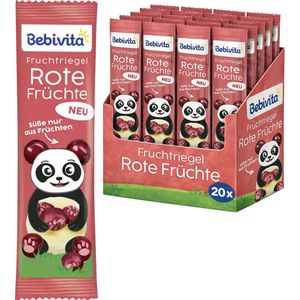 Bebivita Fruchtriegel Rote Früchte, ohne Zuckerzusatz, je 25 g, 20 Riegel