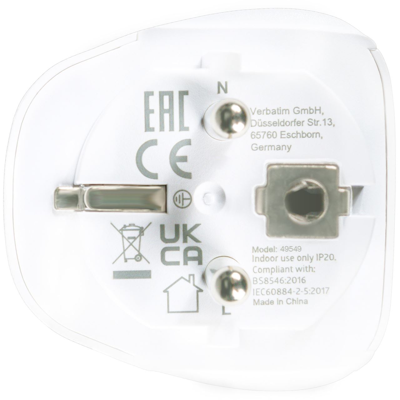 0.00m Verbatim Adapter Schlüsselanhänger Fernbedienung Schutzkontakt Weiß 1 (49549)