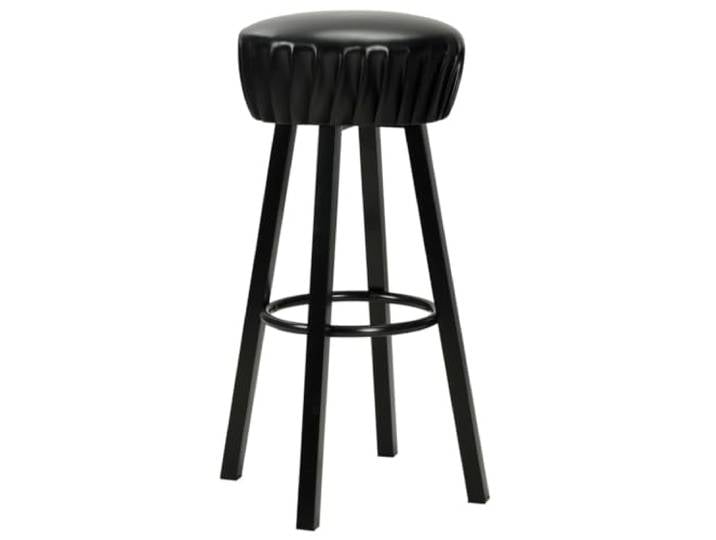 POUFGDR Barstühle, 2 Stück, Schwarz, Kunstleder, Industriestahl, Retro Bequeme Fußstütze, Kapazität 110 kg pro Sitz, einfache Montage, Verwendung in Pub Cafe, vermeiden offene Hitze