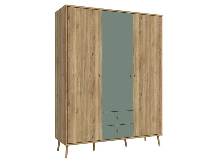 Kleiderschrank Whenua Eichefarben/Salbeigrün