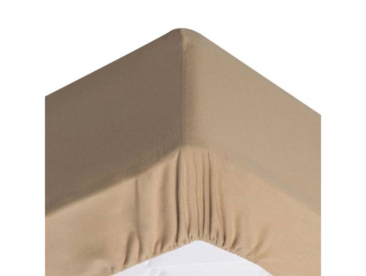 Drap-housse grand bonnet en coton beige 180x200x32cm