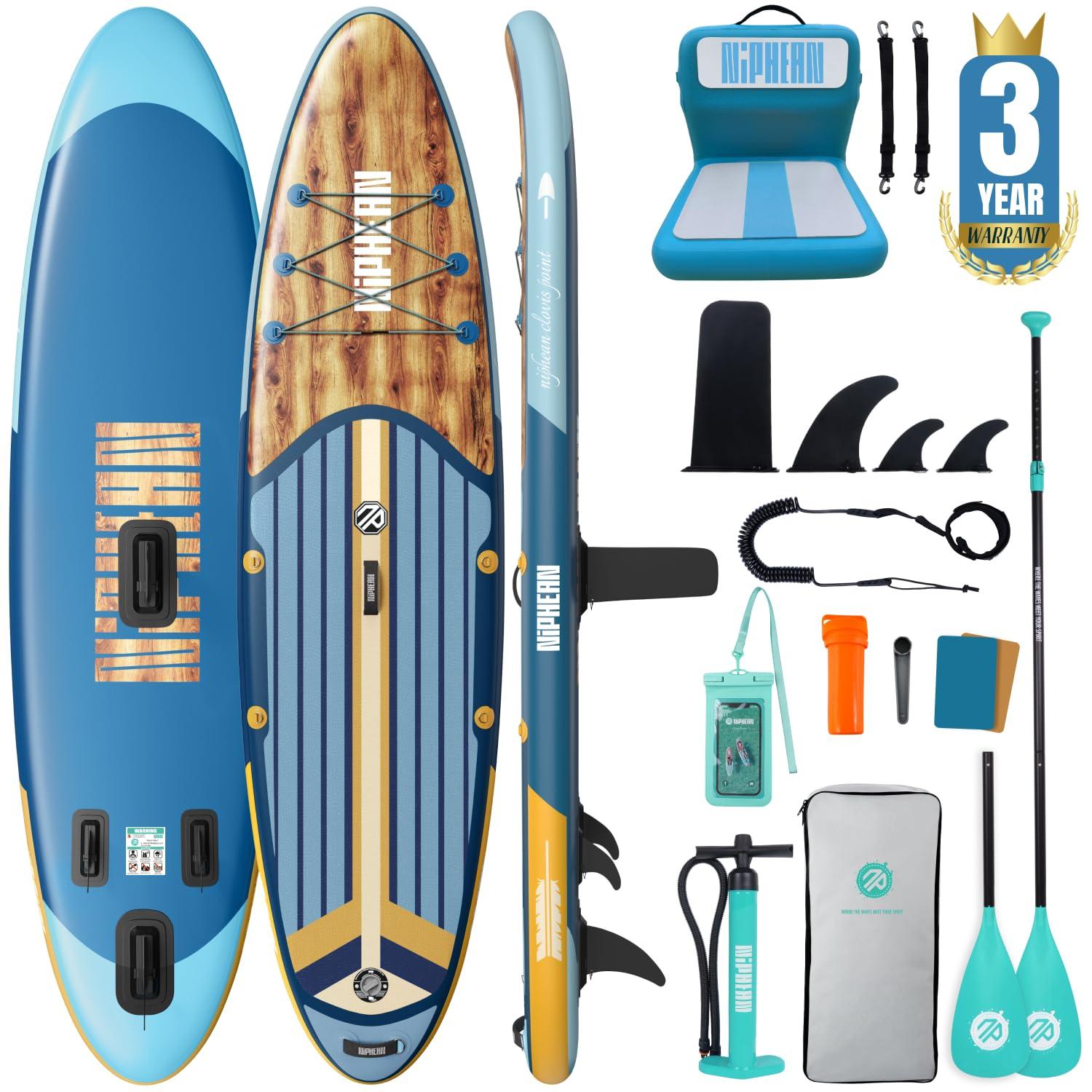 Aufblasbares SUP-Board, 320 cm - Blauholzoptik - Tragfähigkeit: 200 kg