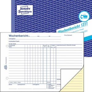 Zweckform Avery  1311 Wochenbericht A5 quer 2x50Bl.