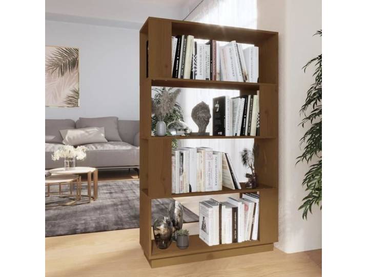 Bibliothèque/Cloison Marron miel 80x25x132 cm Bois massif