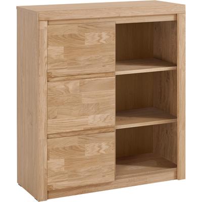 Highboard OTTO HOME "Silkeborg", braun (eiche teilmassiv), B:90cm H:100cm T:35cm, Holz teilmassiv, Sideboards, Highboard, Breite 90 cm