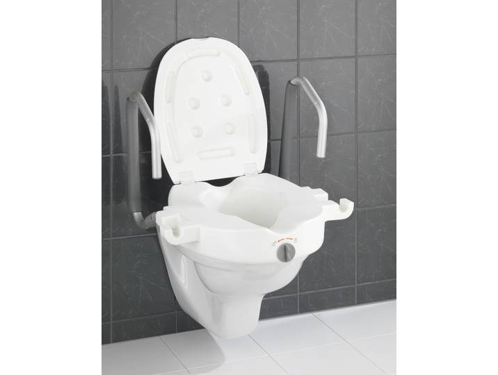 WC-Sitzerhöhung Secura WC-Sitz: Kunststoff Griff: Aluminium, lackiert Weiß/Weiß 55 x 38 x 48cm
