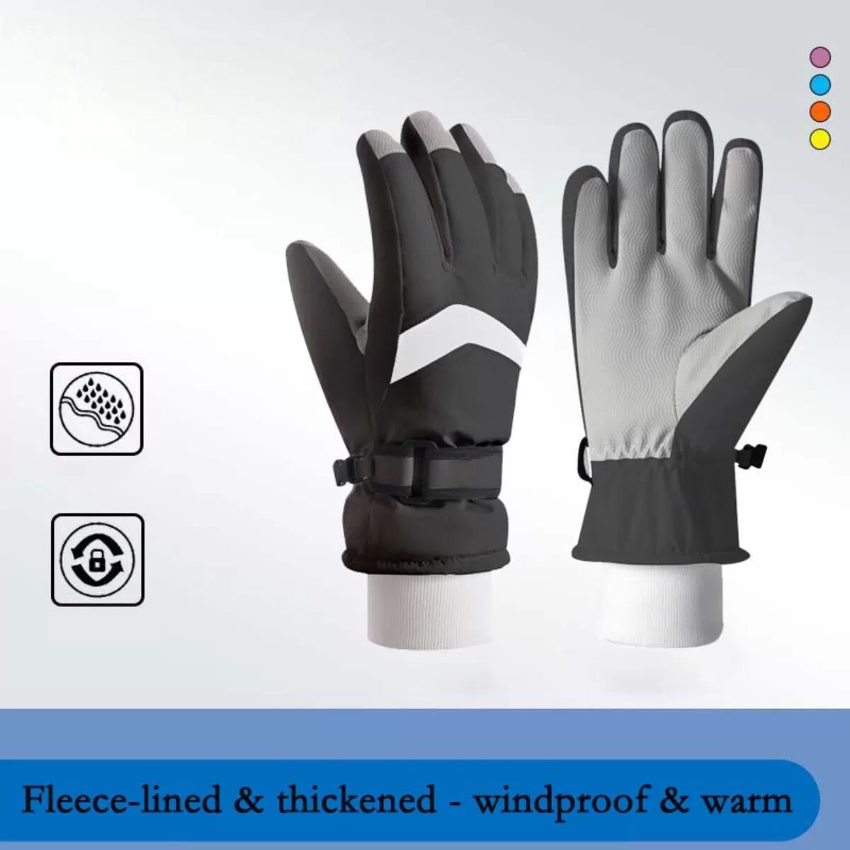 INF Ski Handschuhe für Erwachsene - Wasserdicht, Warm, Touchscreen-kompatibel L