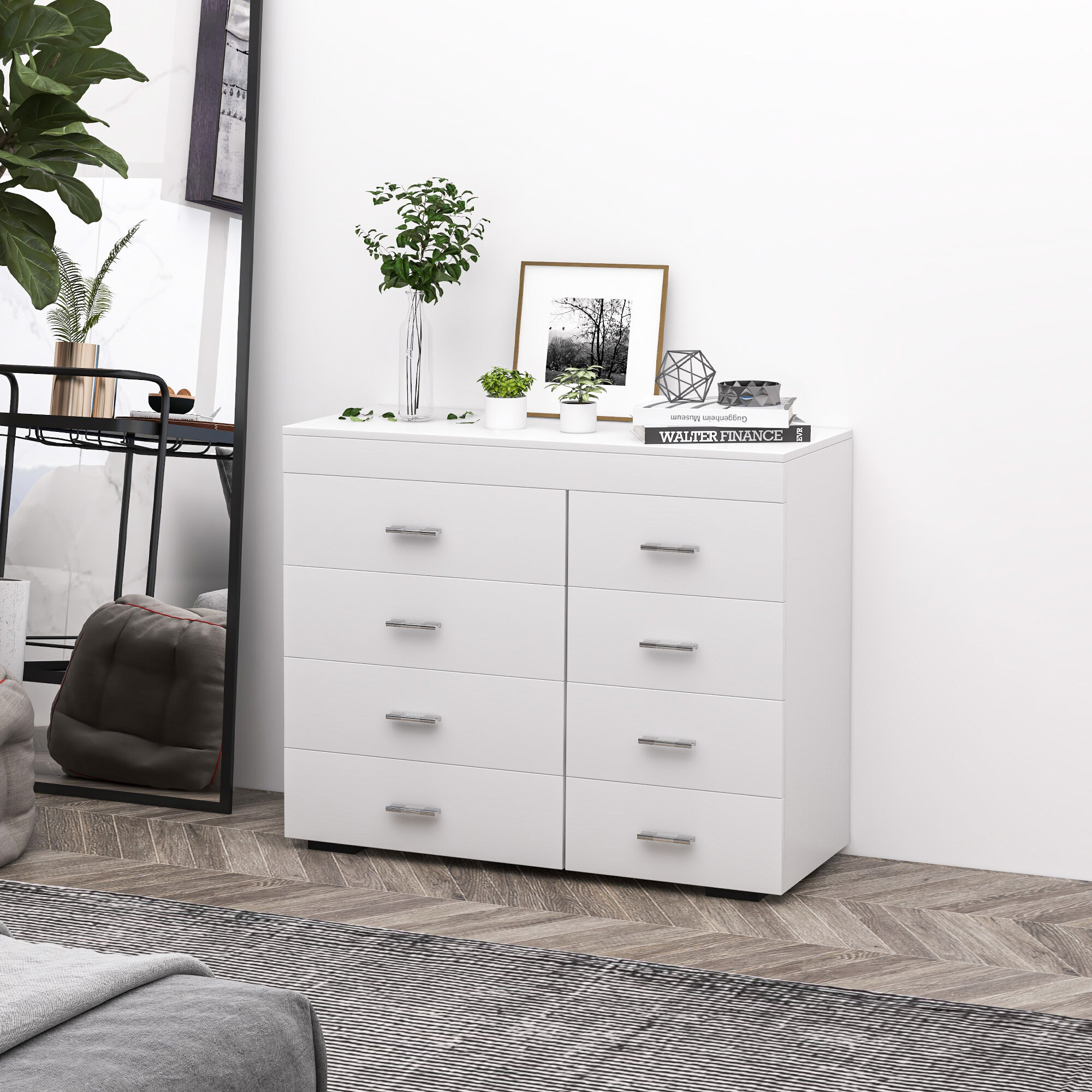 Altro Mobile Con Cassetti Cassettiera In Legno Per Camera, Cucina, Bagno 90×35×73cm Bianca