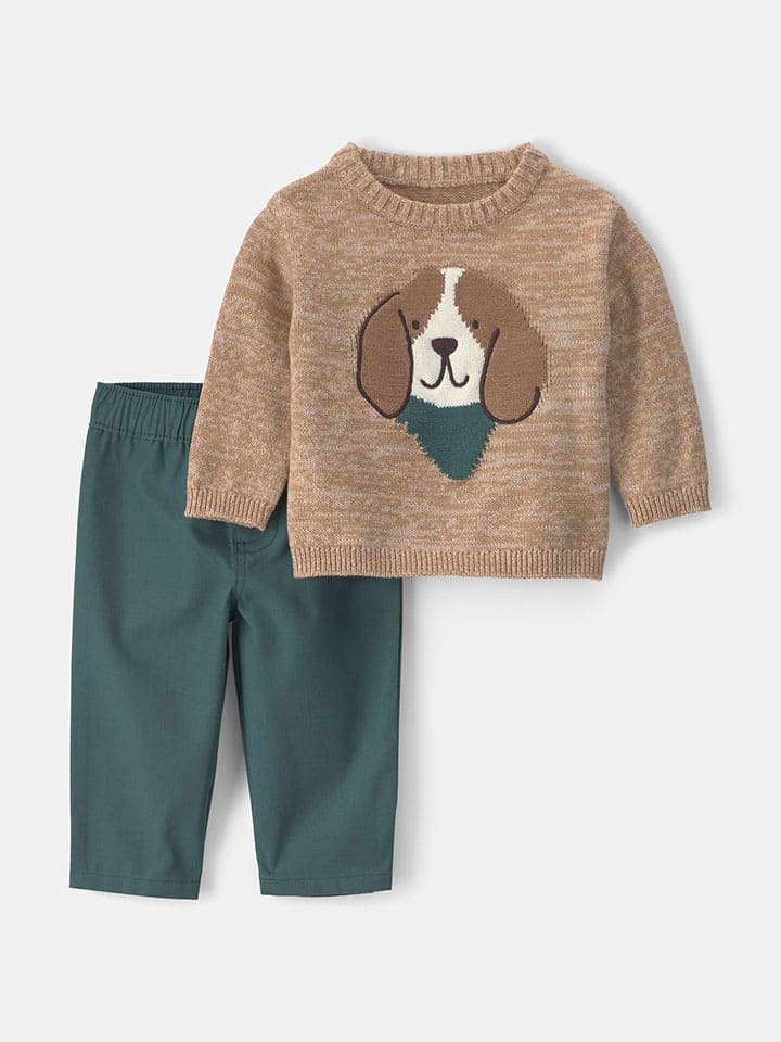 carter's 2tlg. Outfit in Braun/ Grün - 80