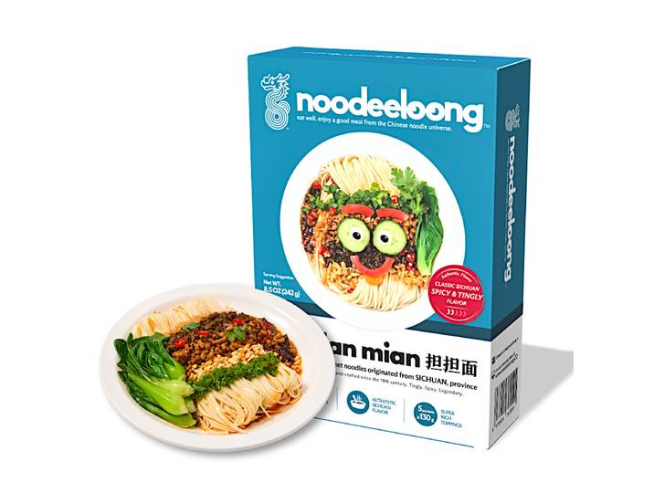 NOODEELOONG Nouilles Dan Dan du Sichuan classiques, Saveur épicée et picotante 242 g
