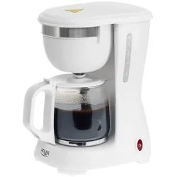 Adler AD 4381 Filterkaffeemaschine, kompakte Kaffeemaschine für gemahlenen Kaffee, 0,6 l Glaskanne, Warmhaltefunktion, Tropfstopp, 600 W, Weiß