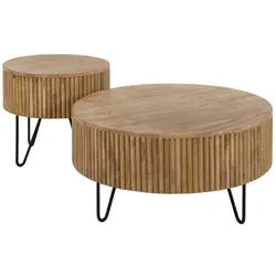 COUCHTISCH LORENA 2ER SET Braun Mango