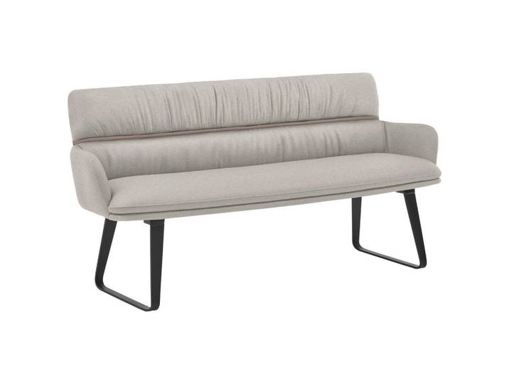 Valdera Sitzbank, Kupfer, Greige, Metall, 3-Sitzer, 220x86x68 cm, Fußauswahl, Stoffauswahl, Typenauswahl, in verschiedenen Größen erhältlich, Esszimmer, Bänke, Sitzbänke
