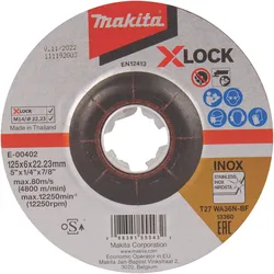 Makita Schruppscheibe 125 mm WA36N-BF, 1 Stück - WA36N-BF - 6 mm - X-LOCK - E-00402