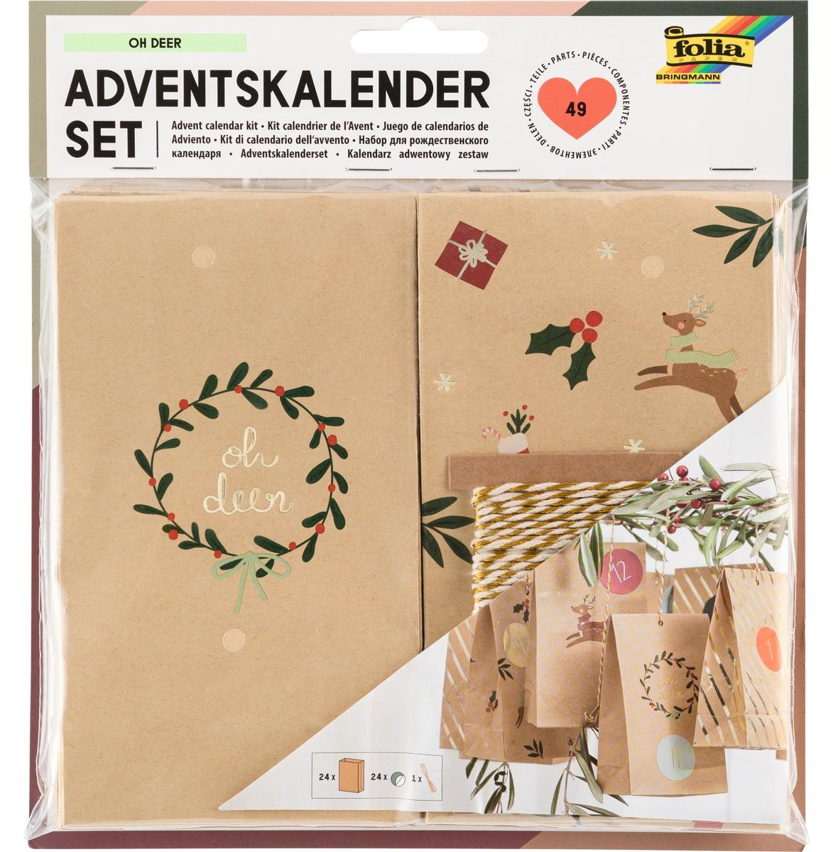 Folia Adventskalender Oh Deer met 24 adventsstukjes