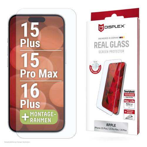 DISPLEX Real Glass Displayschutzglas Apple iPhone 15 Plus, iPhone 15 Pro Max, iPhone 16 Plus 1 St. Anti-Fingerprint 02013