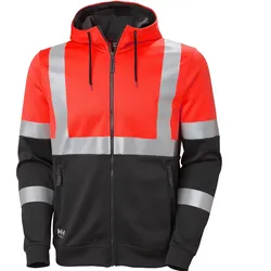 Warnschutz Kapuzen-Sweatjacke "ADDVIS" UV-Schutz - L - rot/schwarz