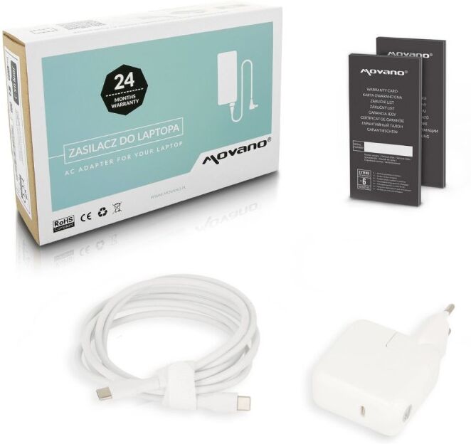 Cargador Movano 29W USB tipo C USB-C, compatible con iPad/MacBook, Blanco, Nuevo