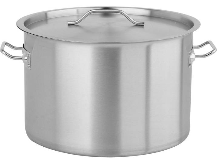 TRIZERATOP Kochtopf Niedriger Edelstahl-Gastro-Topf mit Deckel 36 x 24 cm, 24 l, (Niedriger Edelstahl-Gastro-Topf mit Deckel 36 x 24 cm, 24 l, Niedriger Edelstahl-Gastro-Topf mit Deckel 36 x 24 cm, 24 l), satiniert
