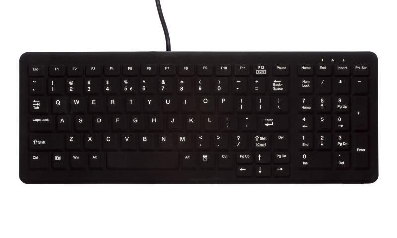 ContourDesign Active Key AK-CB7000F Hygiene-Tastatur - QWERTZ Deutsch - Schwarz AK-CB7000F-U1-B/GE