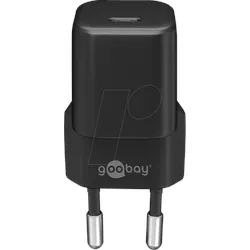 GOOBAY 59715 - USB-Ladegerät, 30 W, 1x USB-C (PD), GaN, schwarz