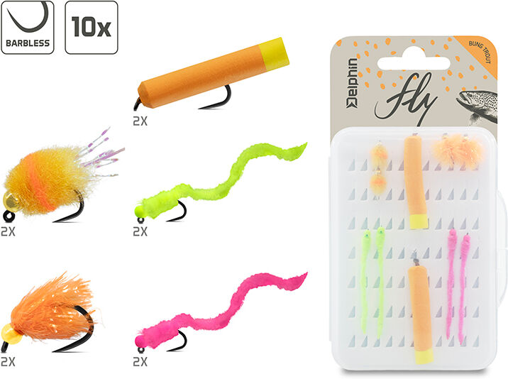 Lot de mouches Delphin FLY / 10 pcs Bung trout Bung trout