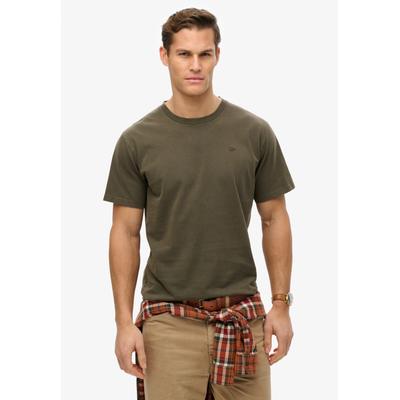 Rundhalsshirt SUPERDRY "ESSENTIALS RELAXED TEE", Herren, Gr. XXL, grün (schwarz khaki), Single Jersey, Obermaterial: 100% Baumwolle, unifarben, relaxed fit hüftbedeckend, Rundhals, Shirts Rundhalsshirt, Relaxed Fit, aus Baumwolle und Single Jersey,...