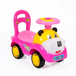 Kinderauto, Rutscher Laufhilfe Super Car lustiges Design, Melodien, Rückenlehne rosa