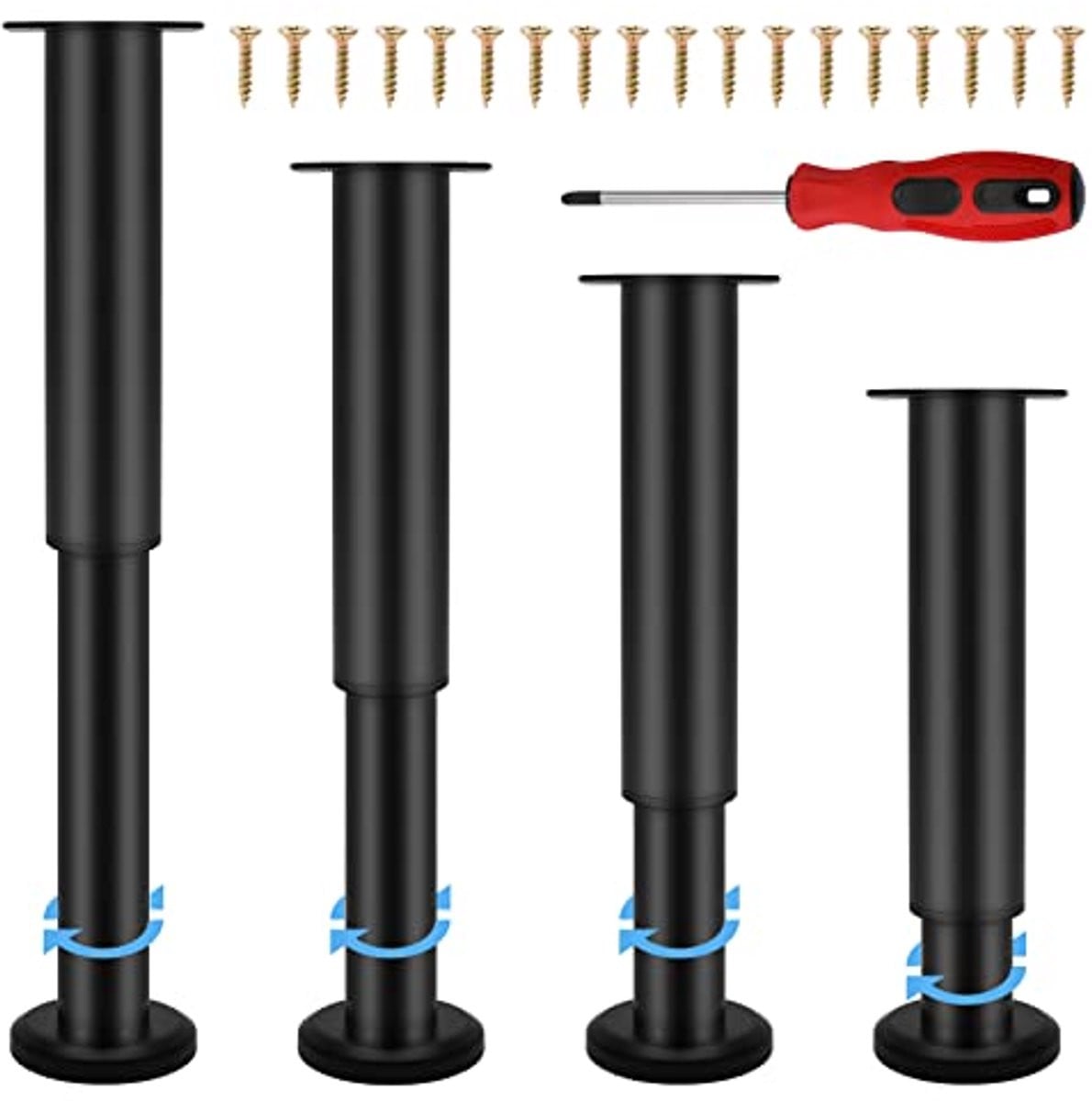 LTPRTZ Verstelbare Meubelpoten Set van RVS met Schroeven - Hoogte 18-30 cm