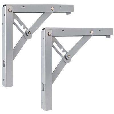 MS Beschläge Silbergrau 200x185mm 3-stufig verstellbar Klappkonsolen-Paar Klappstützen Stahl