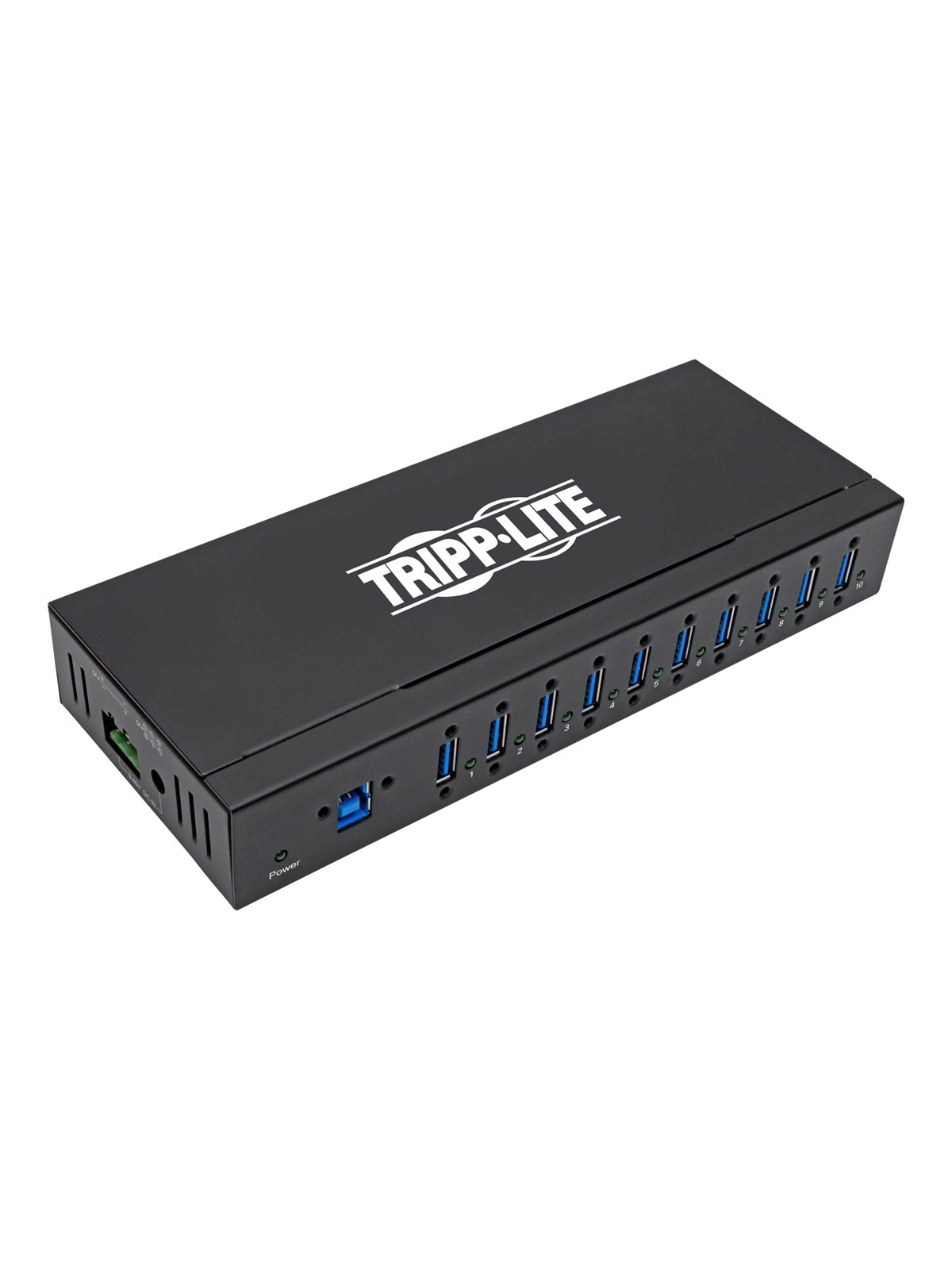 Eaton series 10-Port Industrial-Grade USB 3.0 SuperSpeed Hub - 20 kV ESD Immunity Iron Housing Mountable USB-Hubs - USB 3.2 - 10 - Schwarz