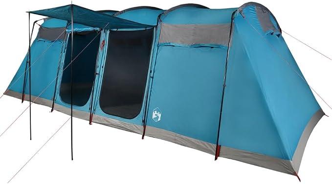 Tunnel-Familienzelt Campingzelt 10 Personen Trekkingzelt Outdoor Zelt Blau Wasserdicht