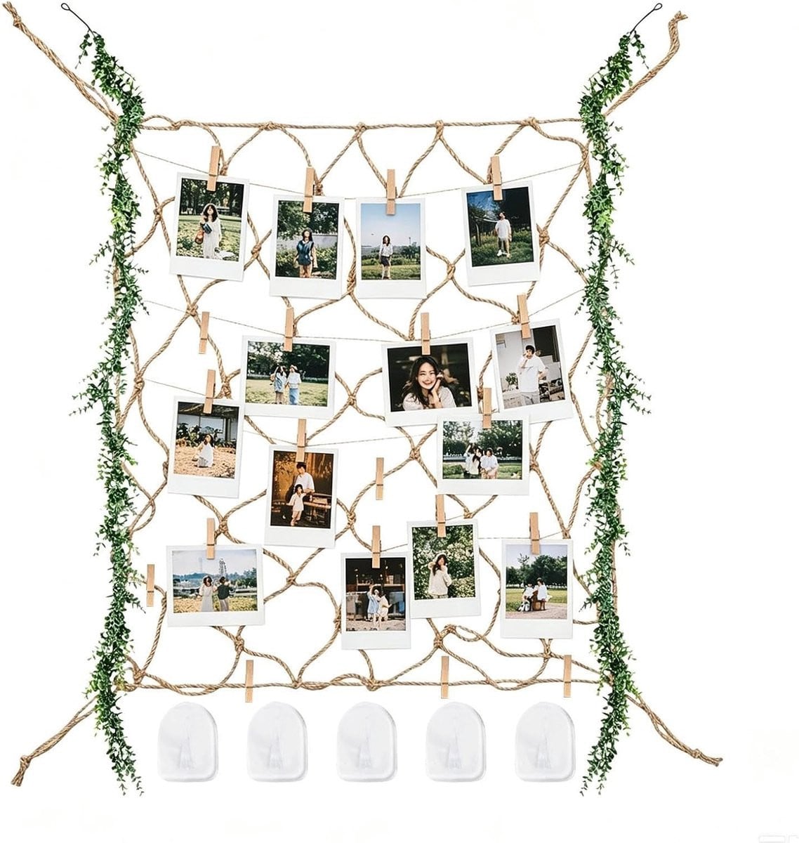 Visnet Foto Display Wanddecoratie Natuurlijk - 100 x 100 cm