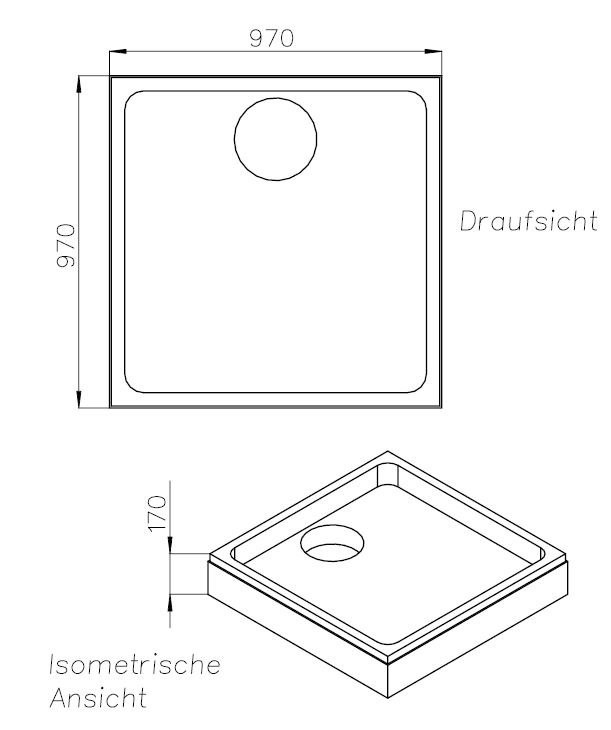 Neuesbad Wannenträger für Villeroy & Boch O.novo 1000x1000x65 SD21639
