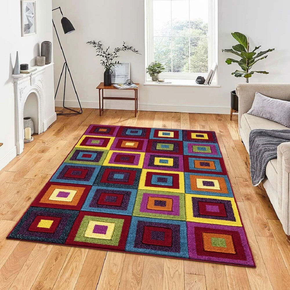 Metro Square Bright Multi Colour Rectangle 160 x 230 cm