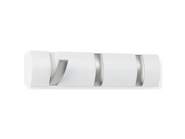 Wandgarderobe Umbra Flip 3 Haken Weiss/Silber - Farbe: Silber, Weiss - Material: Holz - Garderobe