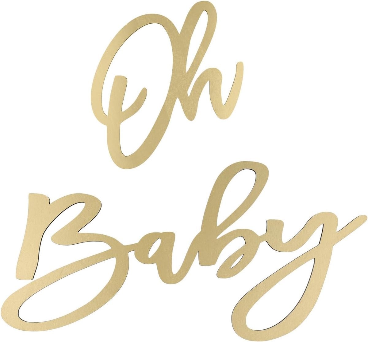 Houten baby banner met gouden letters voor baby douche decoratie