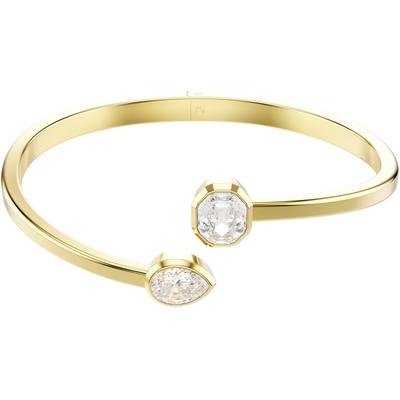 Armspange SWAROVSKI "Schmuck Geschenk Imber Armreif" Gr. L, gold (gelbgoldfarben, kristallweiß, kristallweiß), Armbänder, Damen, L, Metall, Armspange, mit Swarovski Kristall
