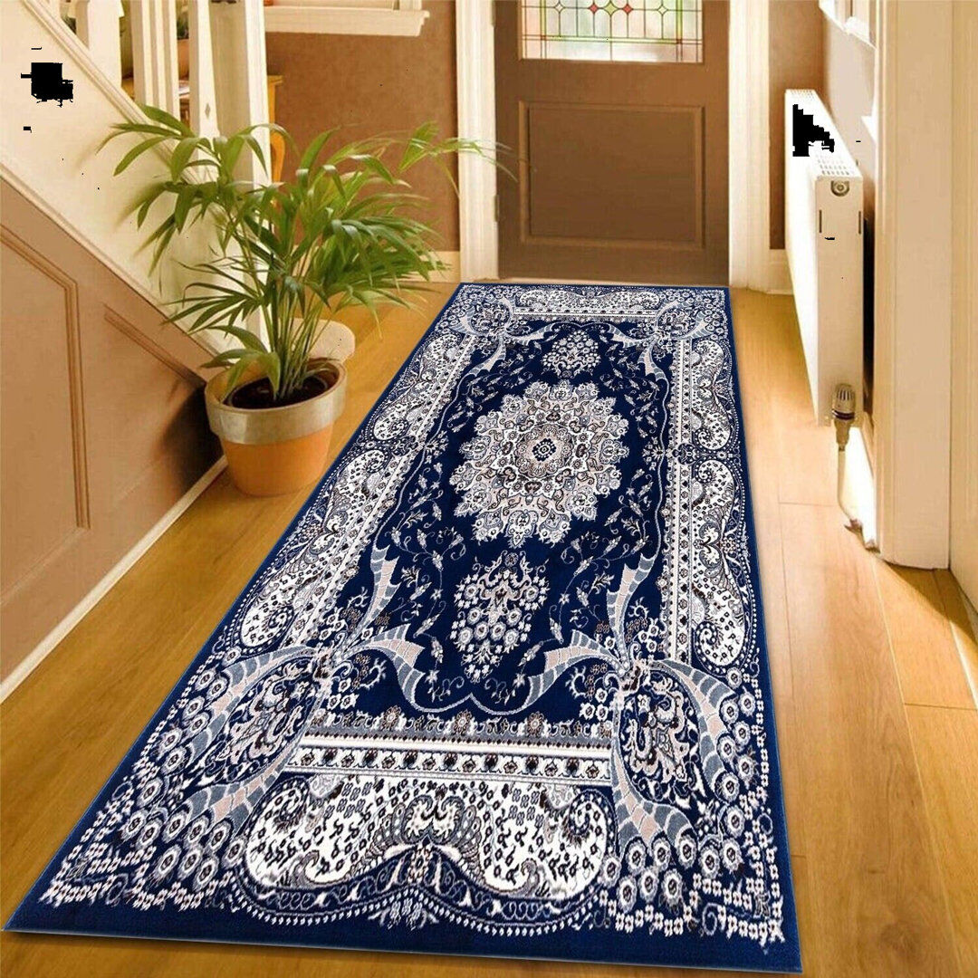 Latitude Vive Brenlynn Kilim Area Rug Blue Runner 80 x 300cm