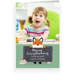 Einladungskarte Einschulung: Schlauer Fuchs Einladung mit Fotos