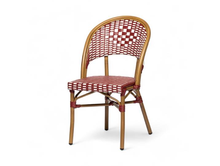 Chaise de terrasse ORSAY - Tressage bordeaux et blanc
