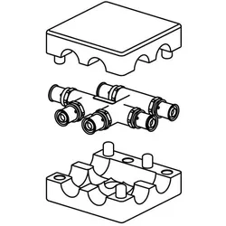 Uponor HK-Kreuzungsfitting 1070692 20 x 20 x 20 mm, mit Dämmbox