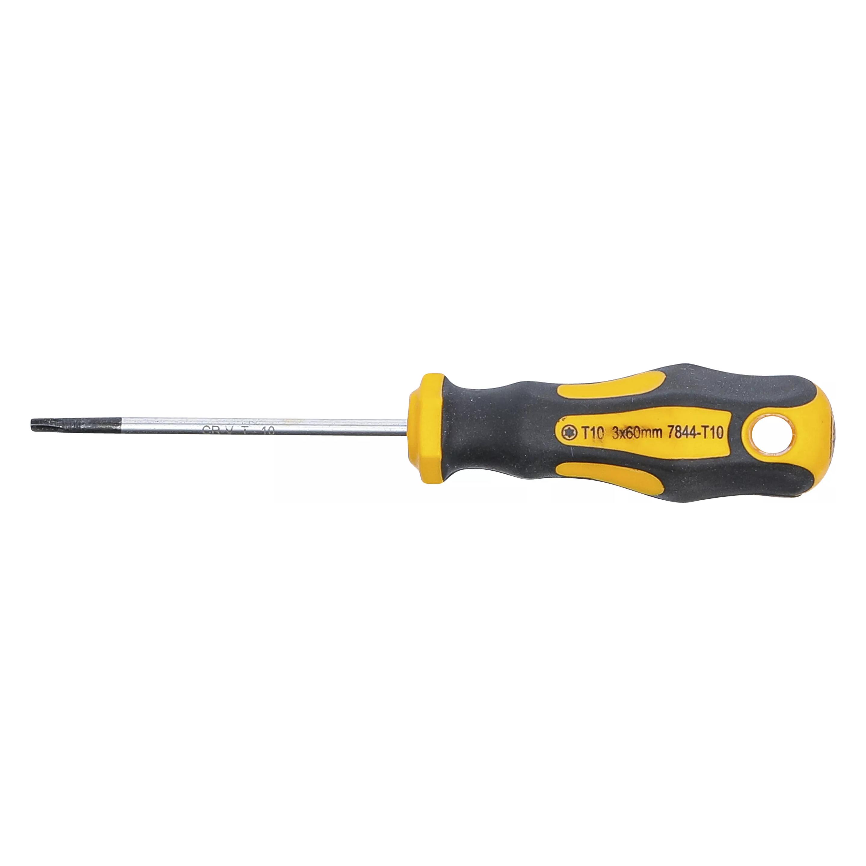 BGS Schraubendreher T-Profil (für Torx) T10 Klingenlänge 60 mm (Pin-torx) (7844-T10)