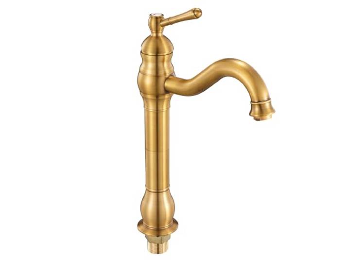 VEVOR Robinet d'évier à poignée unique\, mitigeur de cuisine en laiton massif\, 1 ou 3 trous\, conception anti-reflux\, avec bonde à bouton-poussoir\, pour salle de bain\, camping-car\, toilettes publiques