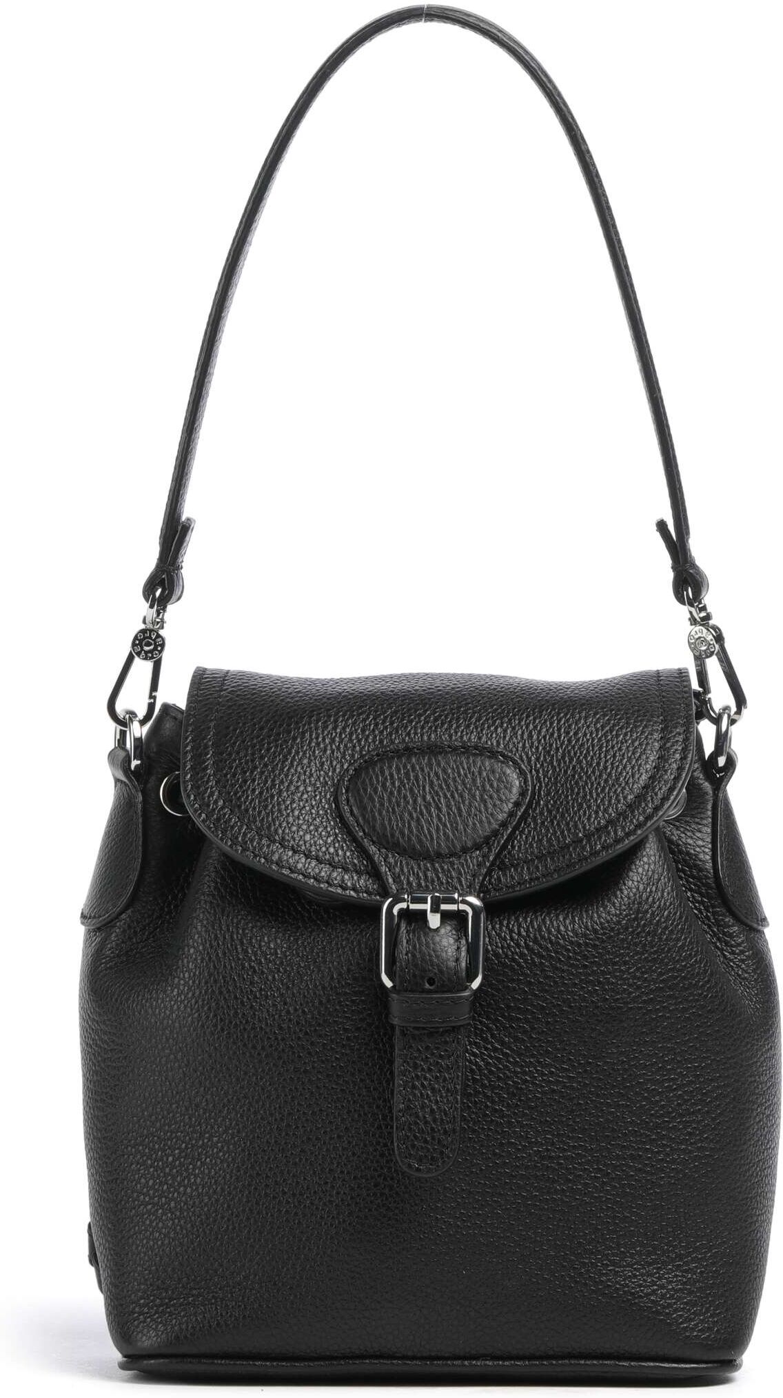 Abro Agave Daily Small Rucksack-Tasche aus Leder, schwarz